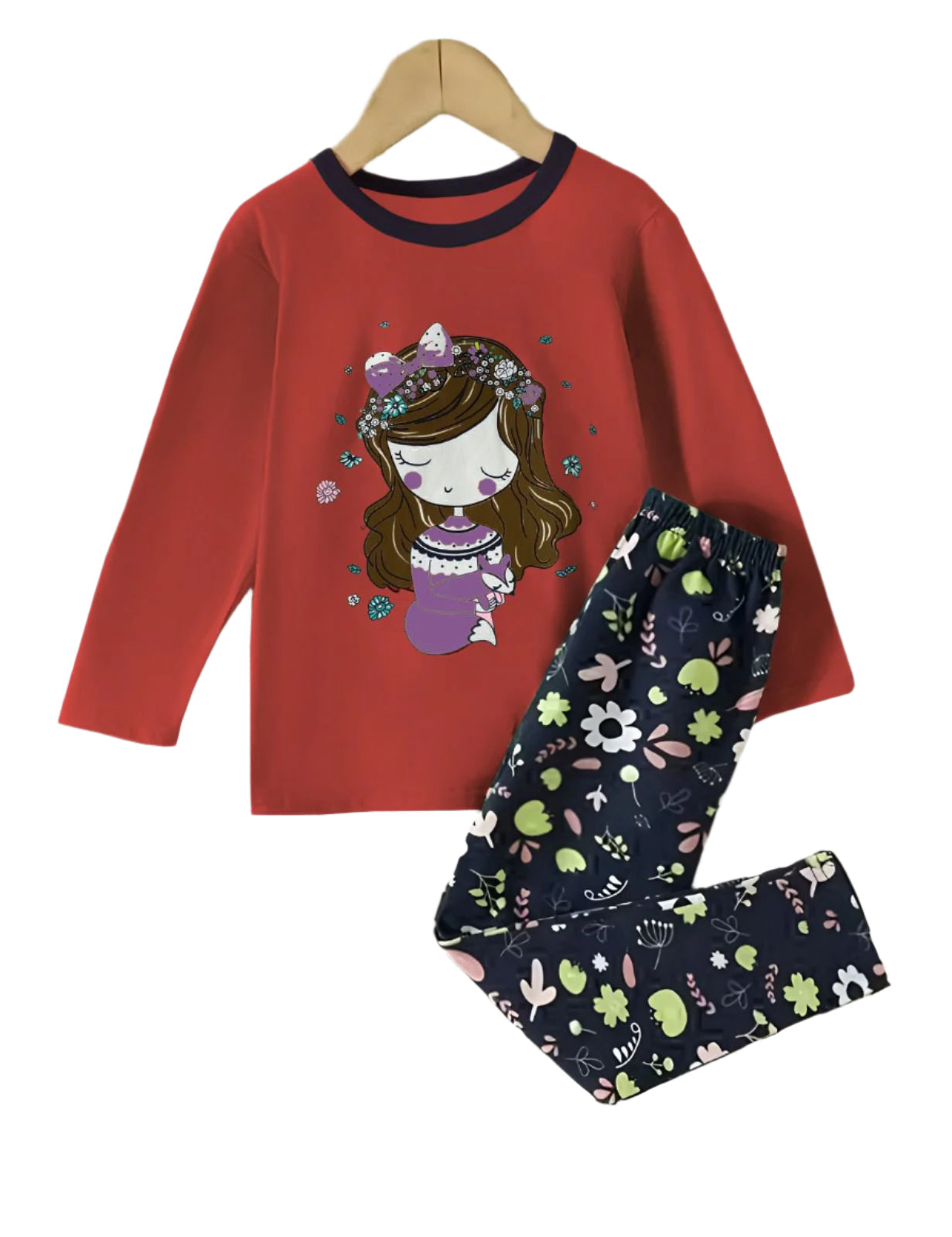 RED Barbie Print Kids Night Suit