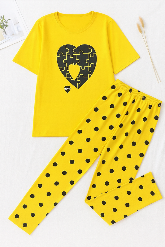 Yellow Puzzle Heart