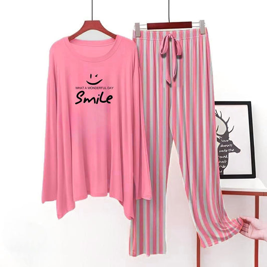 Pink Shirt (What a Wonderful day) Printed With Lining Trouser  ( Full Sleeves)