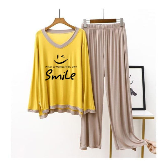 wonderful day  Printed Full Sleeves Yellow With Skin   Shirt & Palazzo