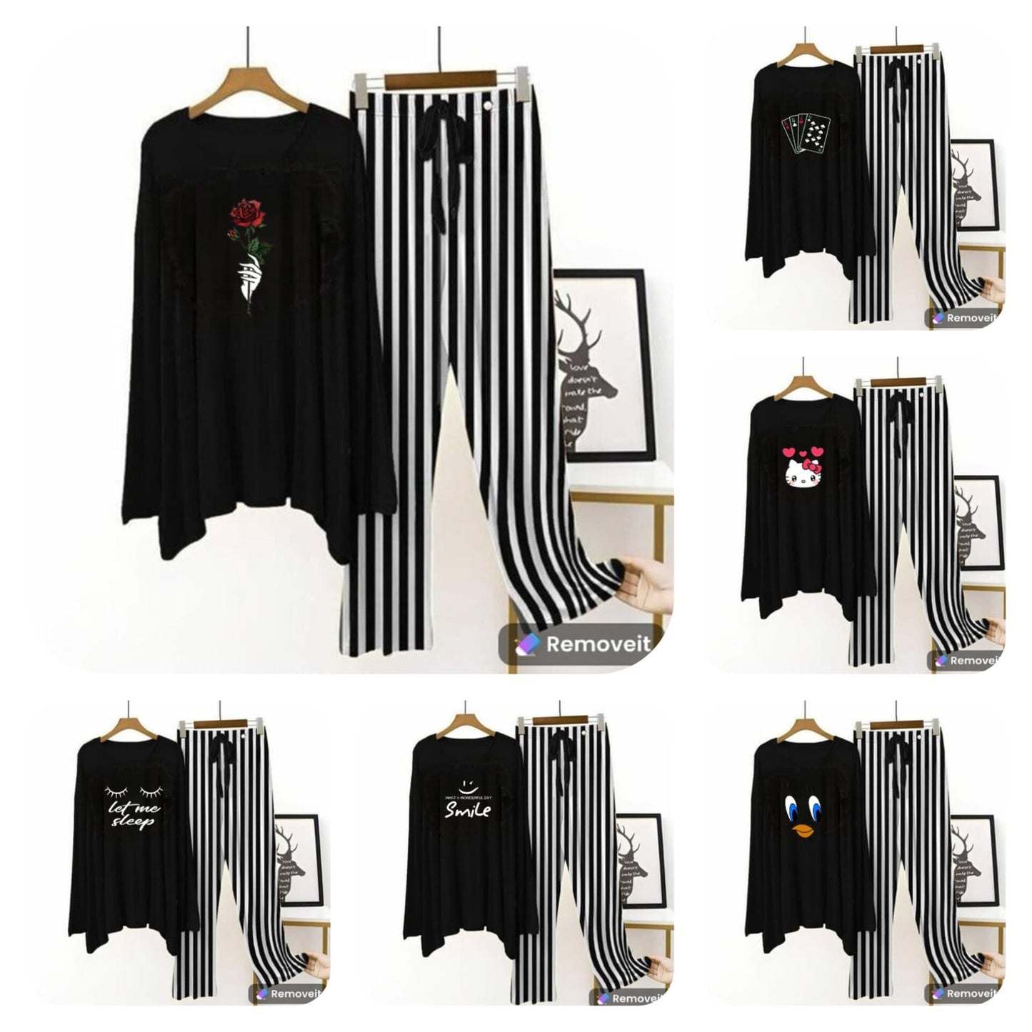 60% OFF Random Color & Random Design Ladies Printed Night Dress