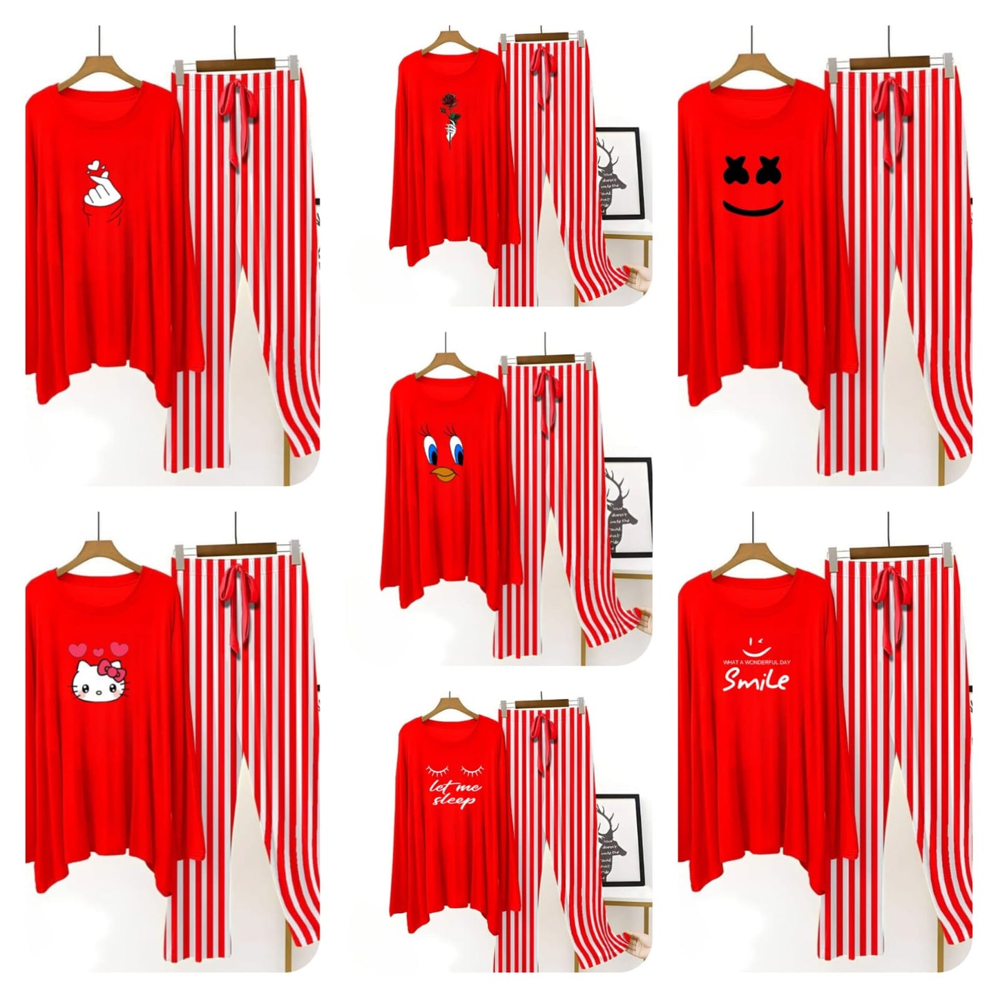 60% OFF Random Color & Random Design Ladies Printed Night Dress