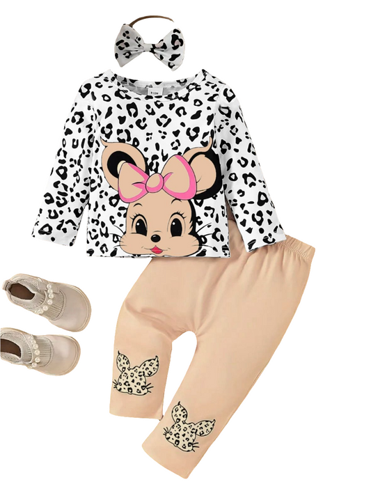 Peach mouse printed kids Nightwear
